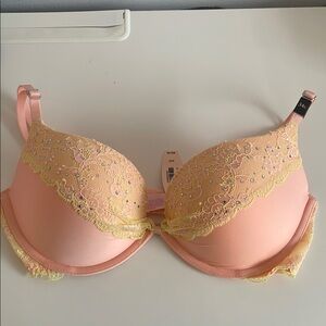Victoria secret padded Demi peach and yellow bra